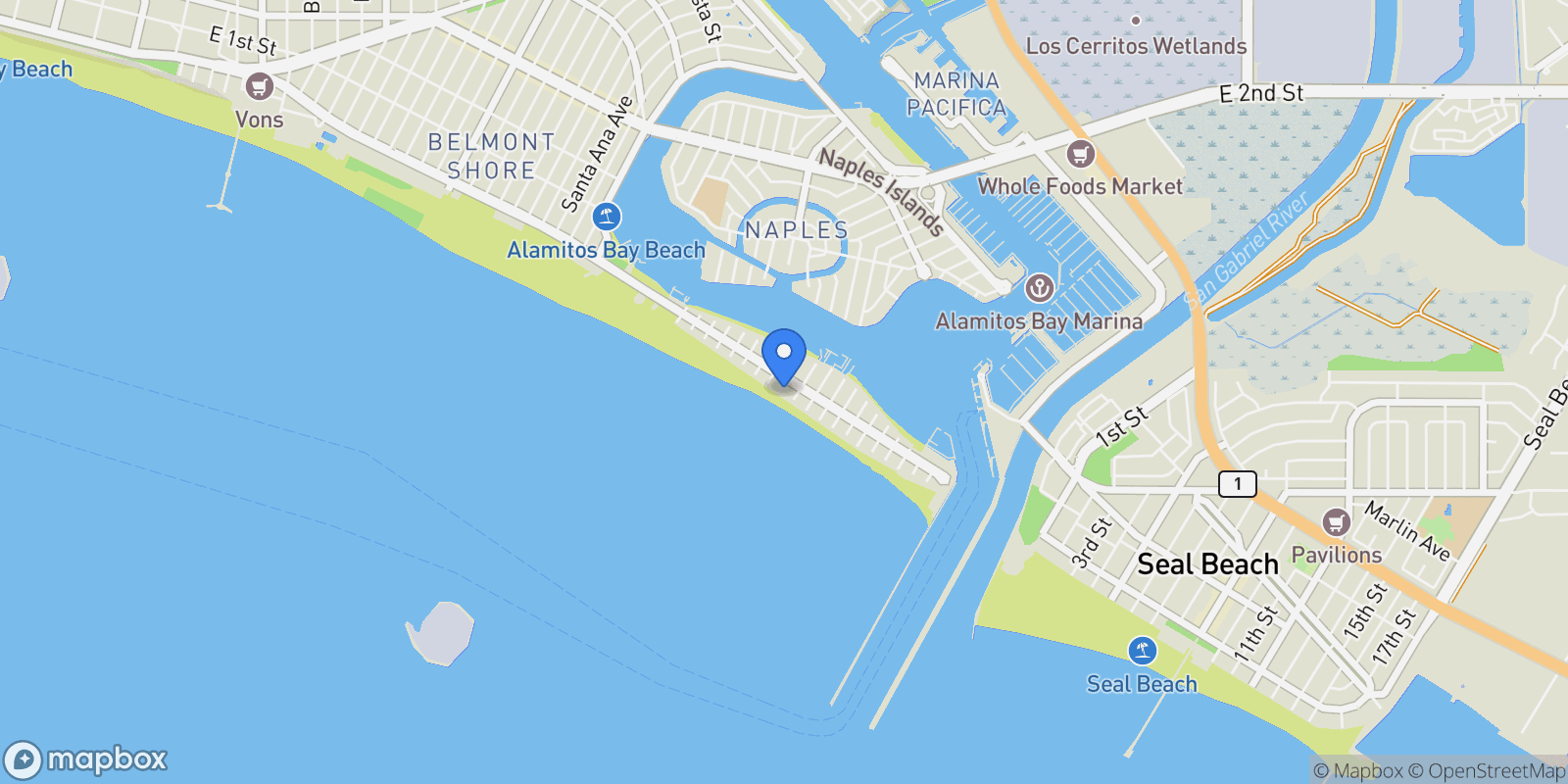 Map showing 2 60th pl, Long Beach, CA 90803, Signal Hill, California, United States.