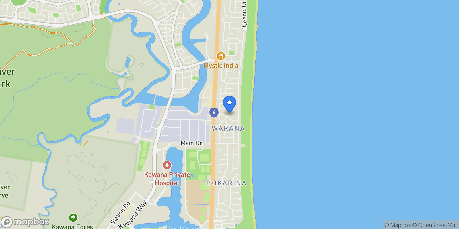 Map showing 1/21 Parari St Warana, Sunshine Coast, QLD 4575, Sunshine Coast, Queensland, Australia.