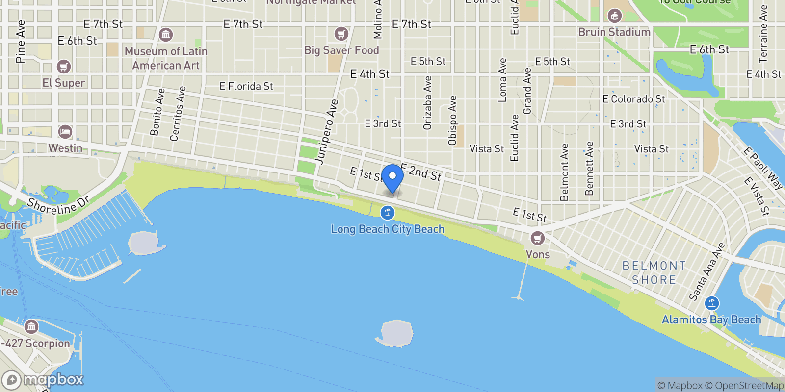 Map showing 2767 E. Ocean Boulevard, Long Beach, CA 90803, Signal Hill, California, United States.