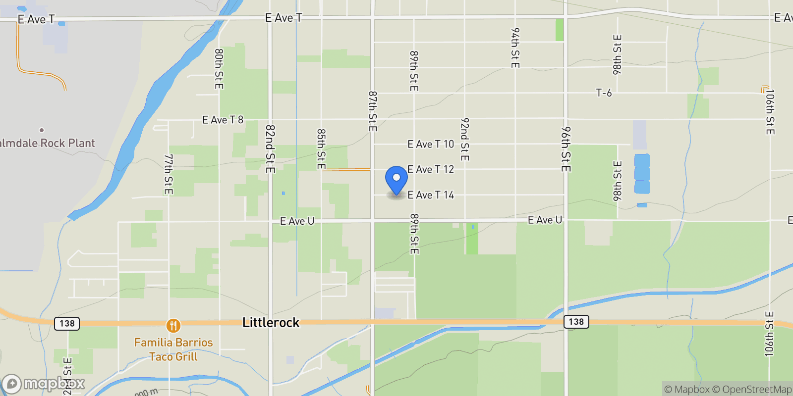 Map showing 8806 E Avenue T14, Littlerock, CA 93543, Littlerock, California, United States.