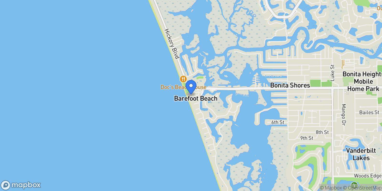 Map showing 143 Barefoot Circle 5, Bonita Springs, Florida, United States.