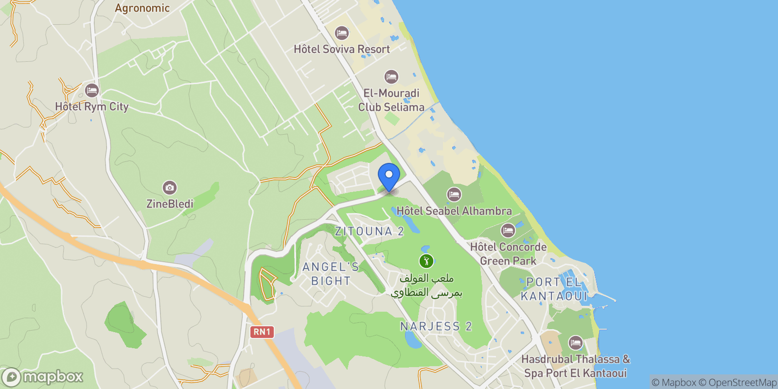 Map showing Hammam Sousse, Sousse, Tunisia.