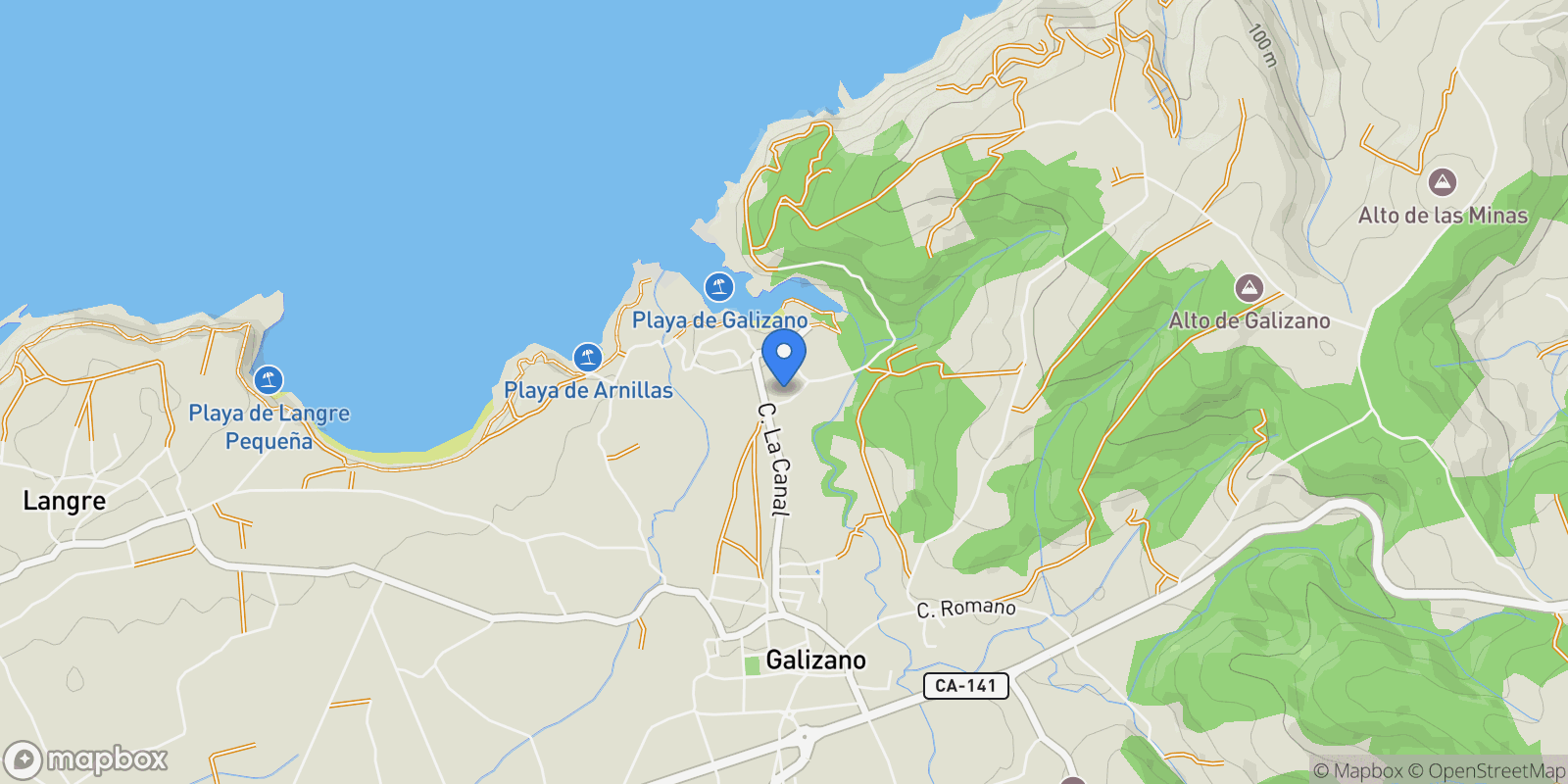 Map showing Ribamontan al Mar, Cantabria, Spain.