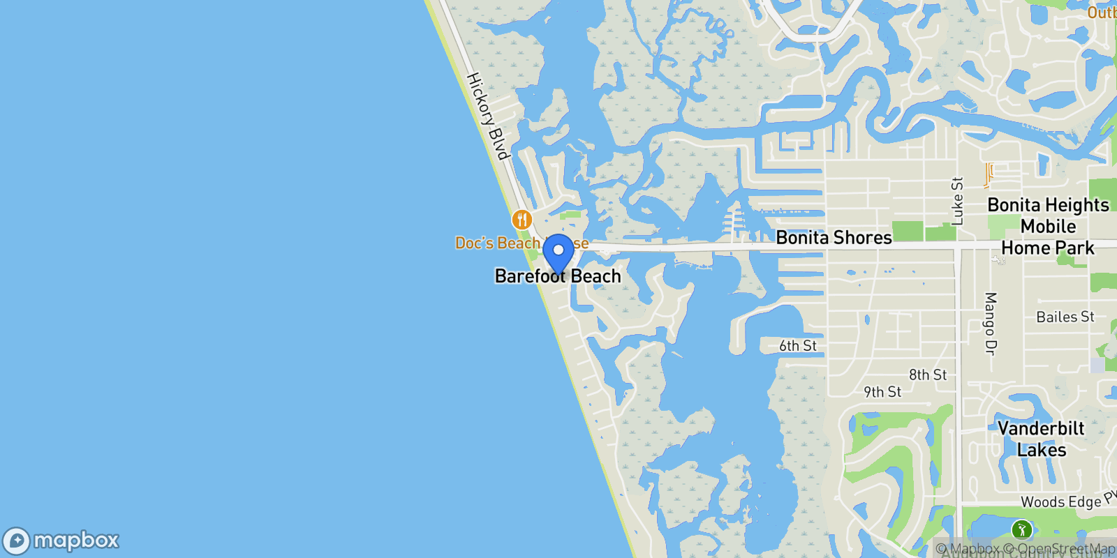 Map showing 104 Anguilla Lane, Bonita Springs, Florida, United States.