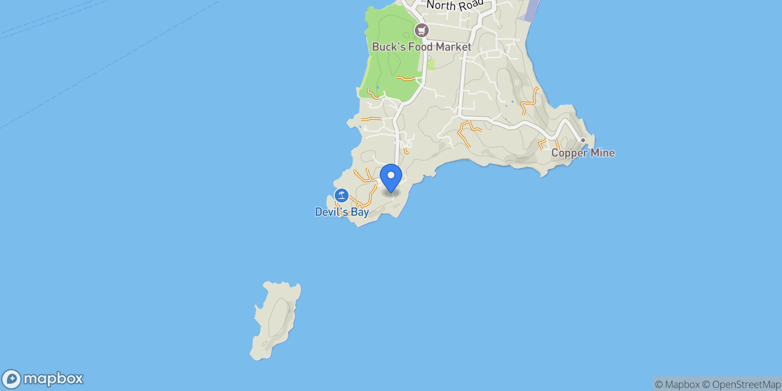 Map showing La Cachette, Virgin Gorda, Spanish Town, Virgin Gorda, British Virgin Islands.