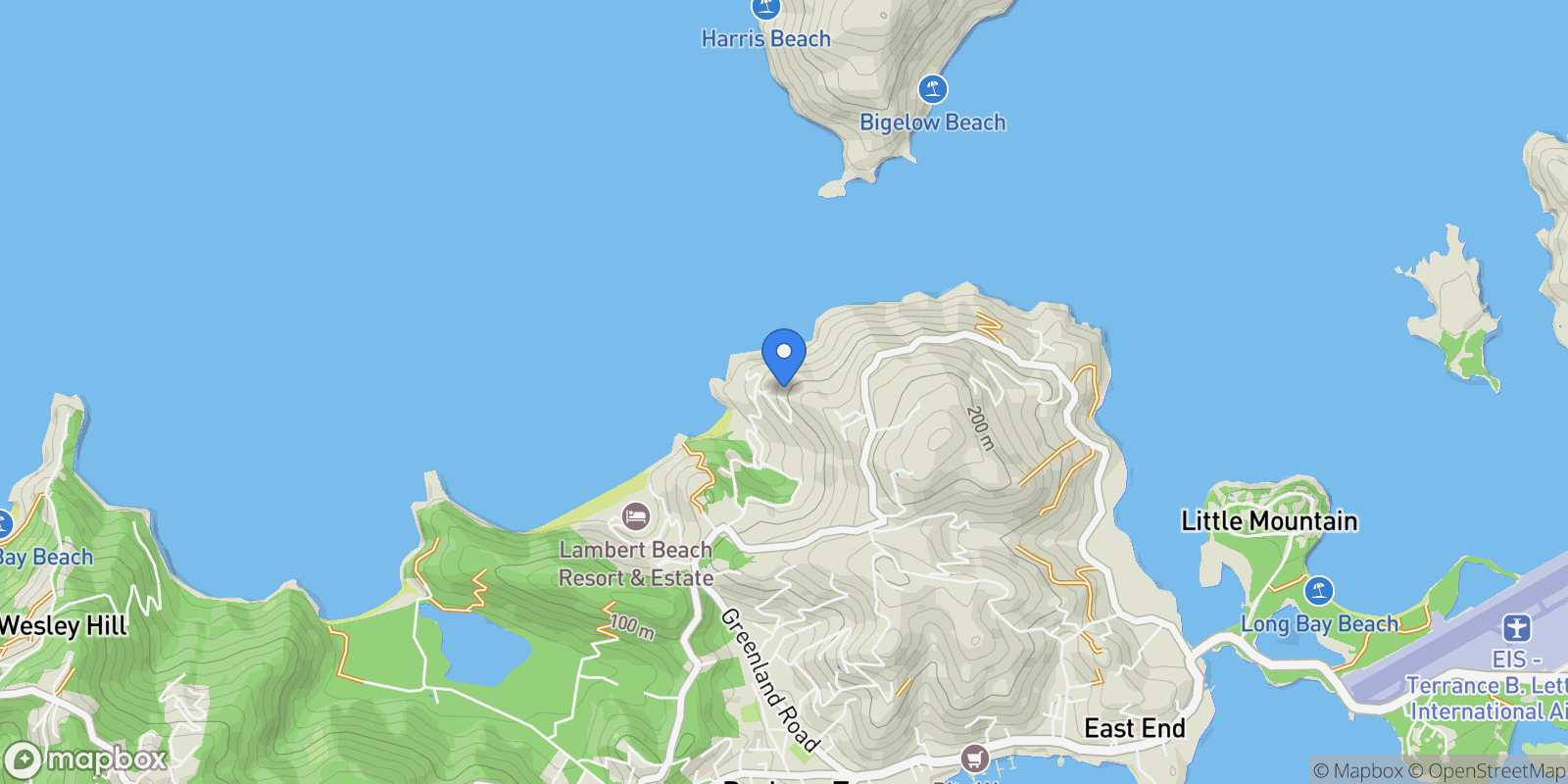Map showing Little Bay Villa - UNDER OFFER, Tortola, Parham Town, Tortola, British Virgin Islands.