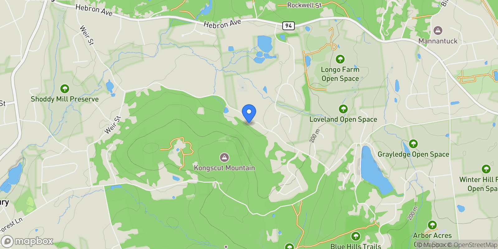 Map showing 390 Ash Swamp Road, Glastonbury, Connecticut, United States.