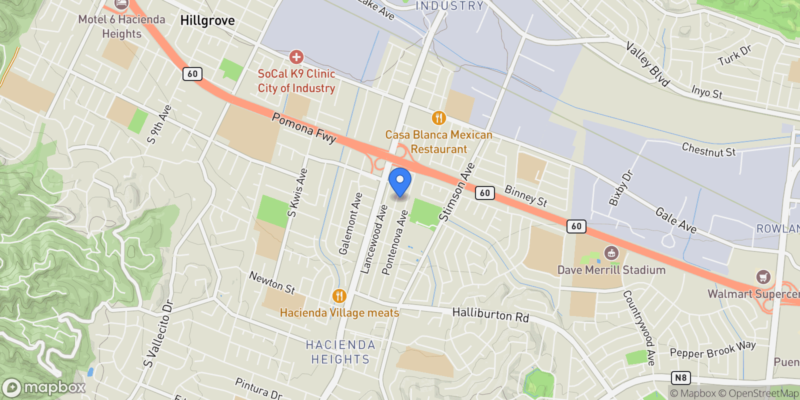 Map showing 1432 Olympus Avenue, Hacienda Heights, CA 91745, Hacienda Heights, California, United States.