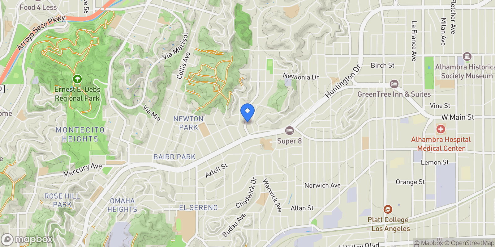 Map showing 3948 Van Horne, El Sereno, CA 90032, Los Angeles, California, United States.