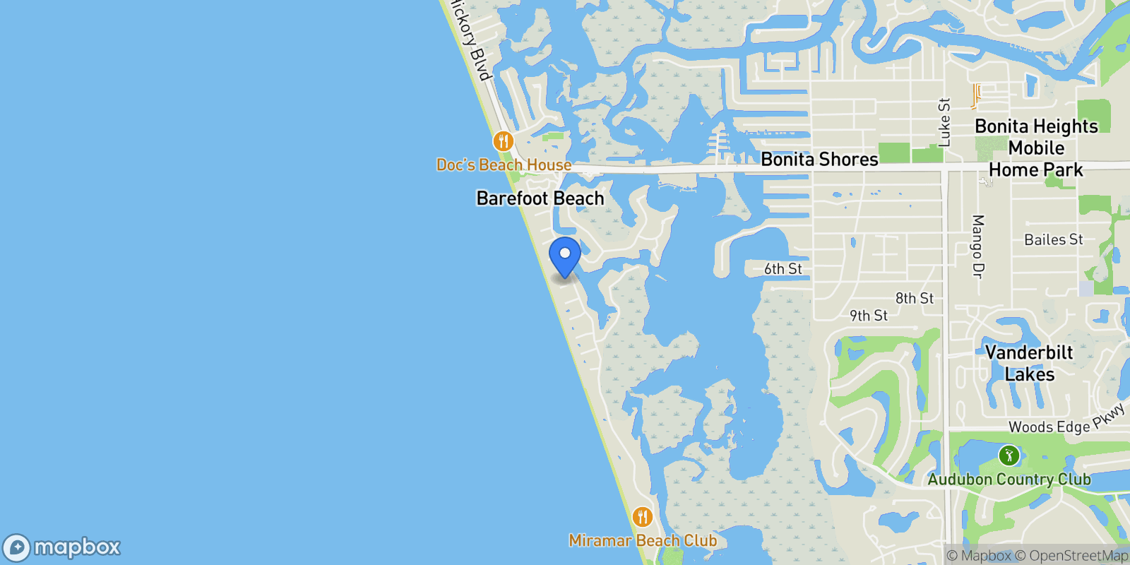 Map showing 103 Guadeloupe Lane, Bonita Springs, Florida, United States.
