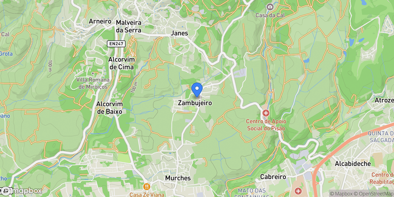 Map showing Alcabideche, Lisboa, Alcabideche, Lisbon, Portugal.