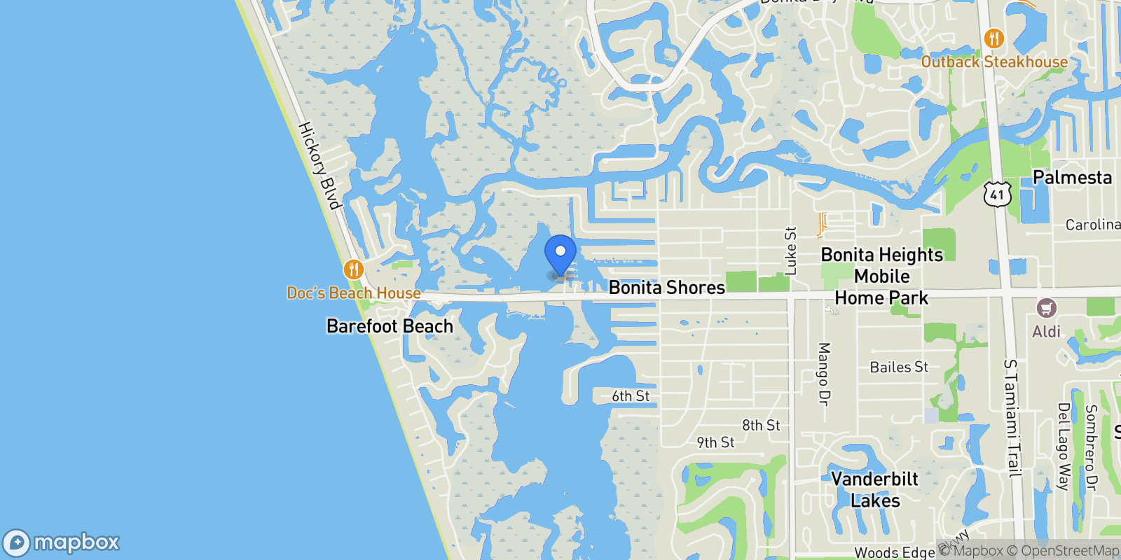 Map showing 27695 Bay Point Lane, Bonita Springs, Florida, United States.