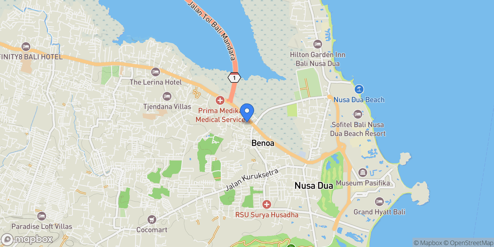 Map showing Bali, Bali, Indonesia.