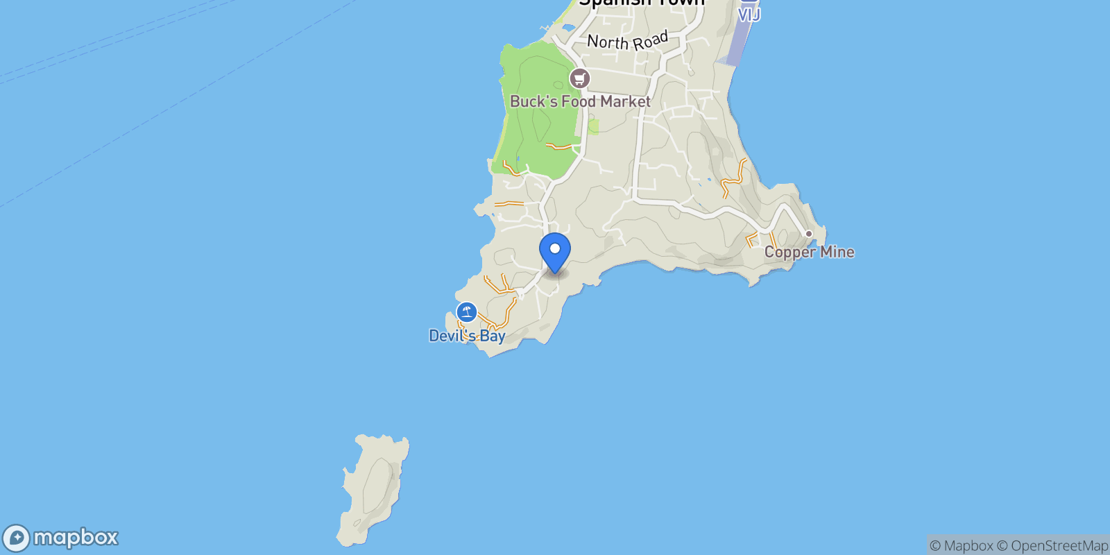 Map showing Prime Virgin Gorda Acreage Near The Baths, Virgin Gorda, Spanish Town, Virgin Gorda, British Virgin Islands.