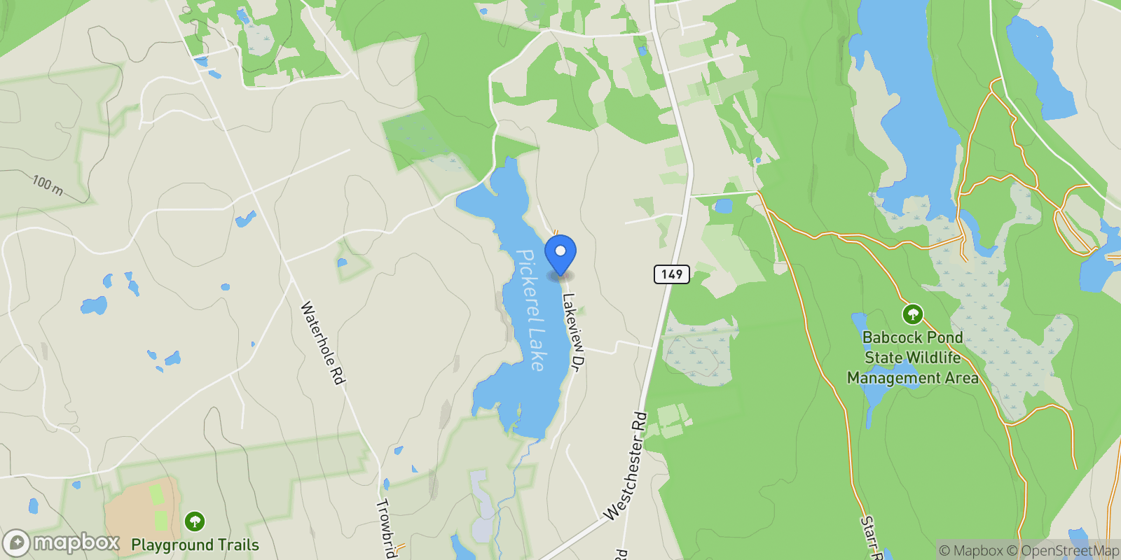 Map showing 145 Lakeview Drive, Colchester, Connecticut, United States.