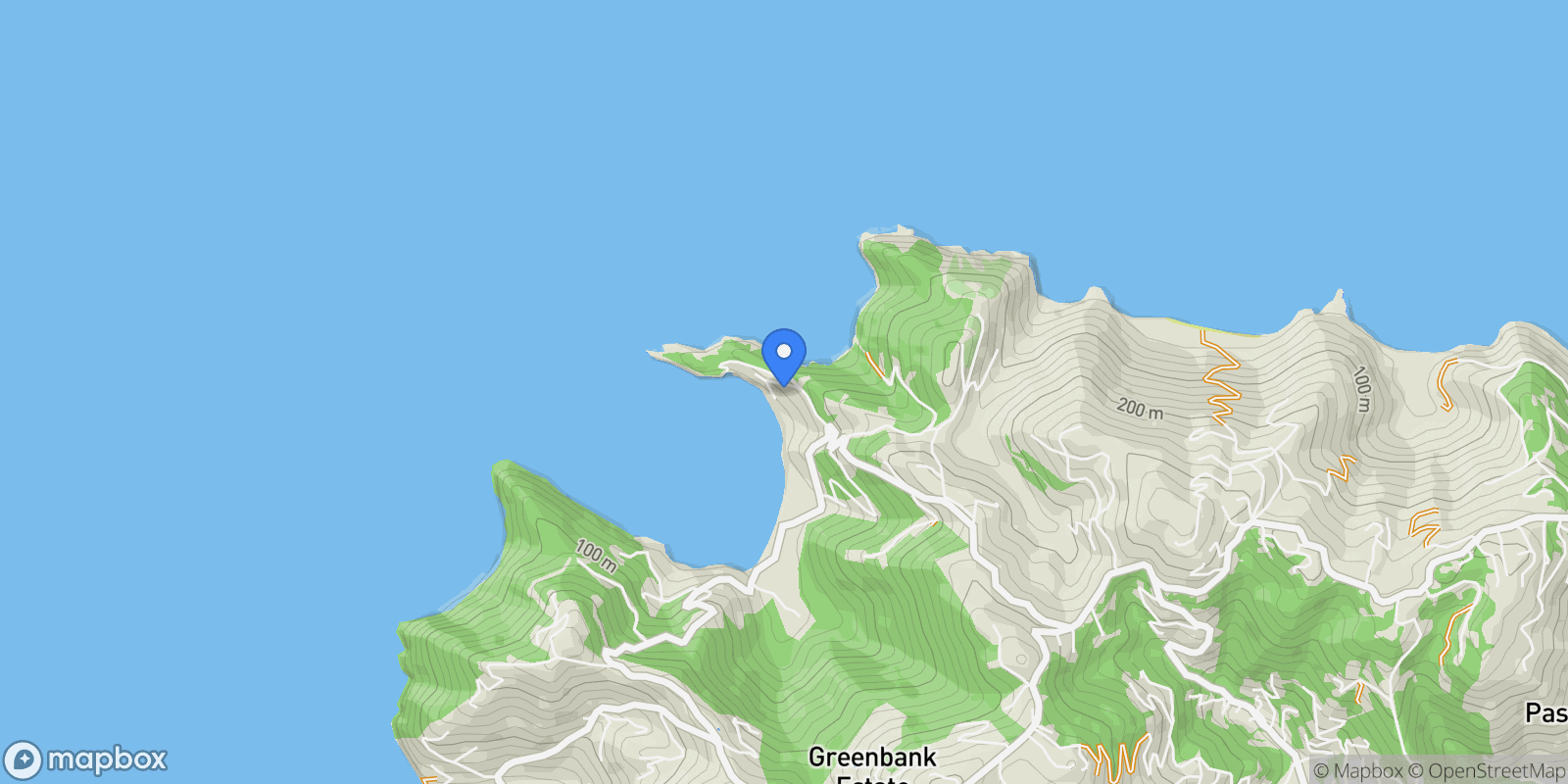 Map showing Folie a Deux, Tortola, Leonards, Tortola, British Virgin Islands.
