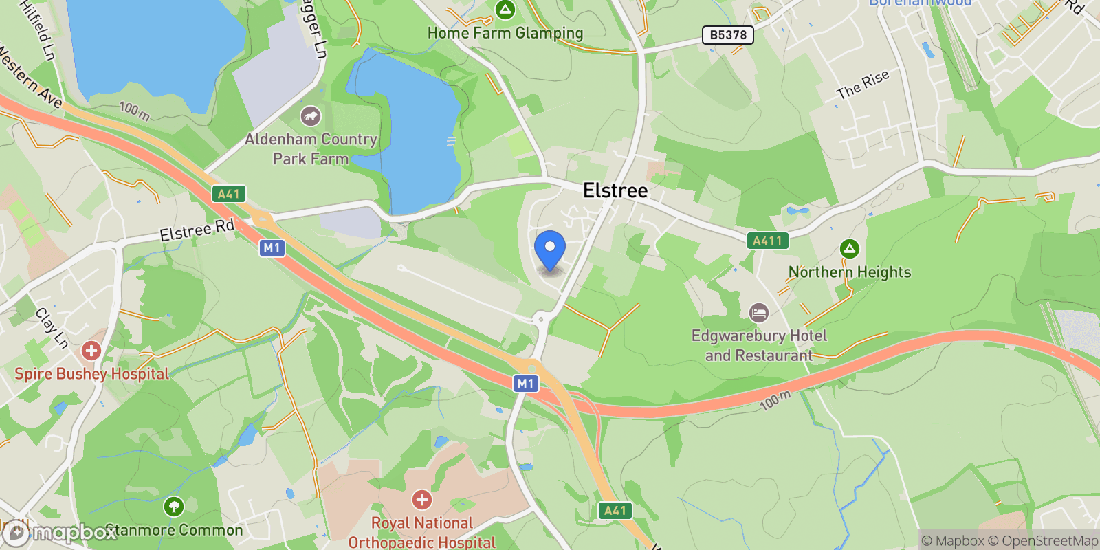 Map showing Gordon Avenue, Stanmore, Elstree, England, United Kingdom.