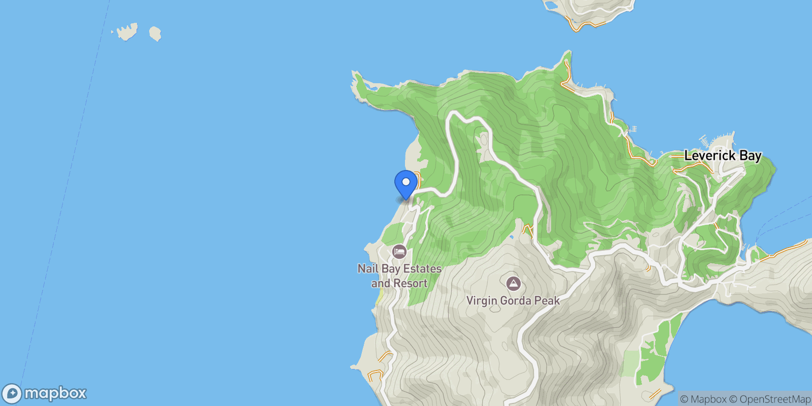 Map showing Azure Wish, Virgin Gorda, Spanish Town, Virgin Gorda, British Virgin Islands.