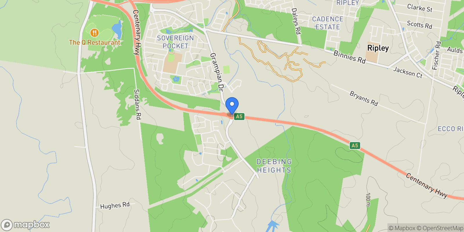 Map showing Brisbane, Deebing Heights, Queensland, Australia.