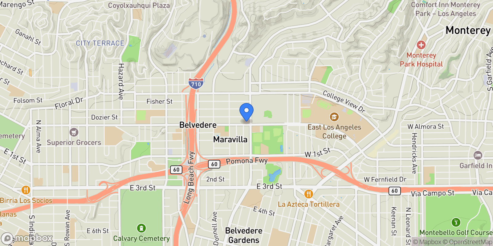 Map showing 4771 E Cesar E Chavez, Los Angeles, CA 90022, East Los Angeles, California, United States.