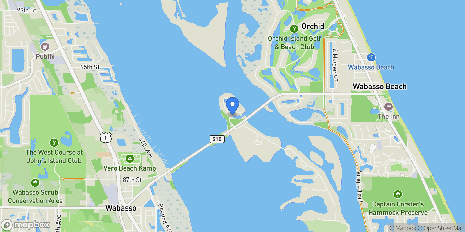 Map showing 9180 Marsh Island Drive , Vero Beach, FL 32963, Vero Beach, Florida, United States.