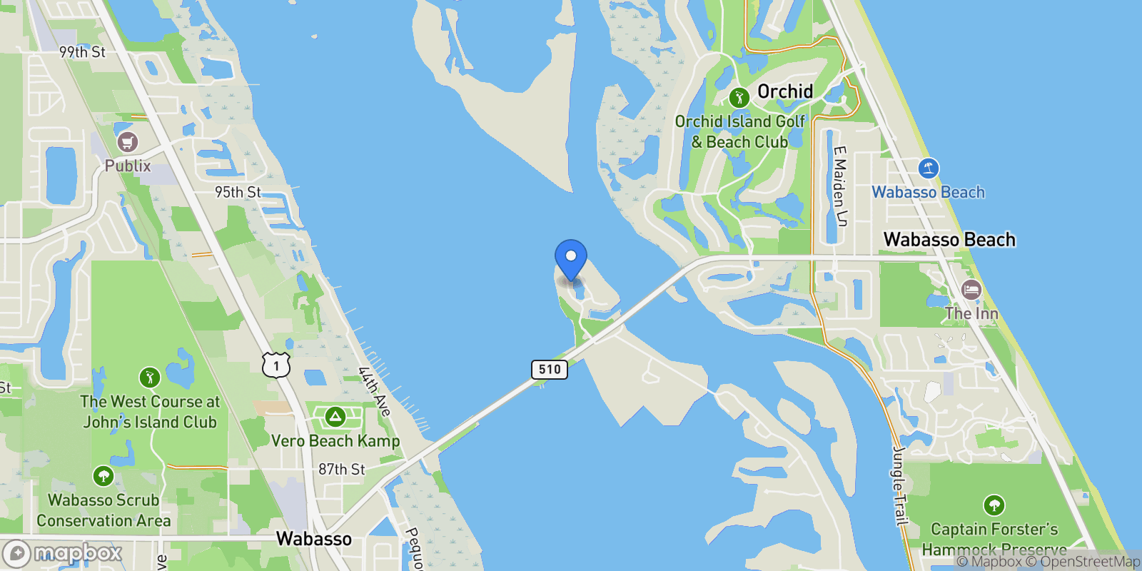 Map showing 9250 E Marsh Island Drive , Vero Beach, FL 32963, Vero Beach, Florida, United States.