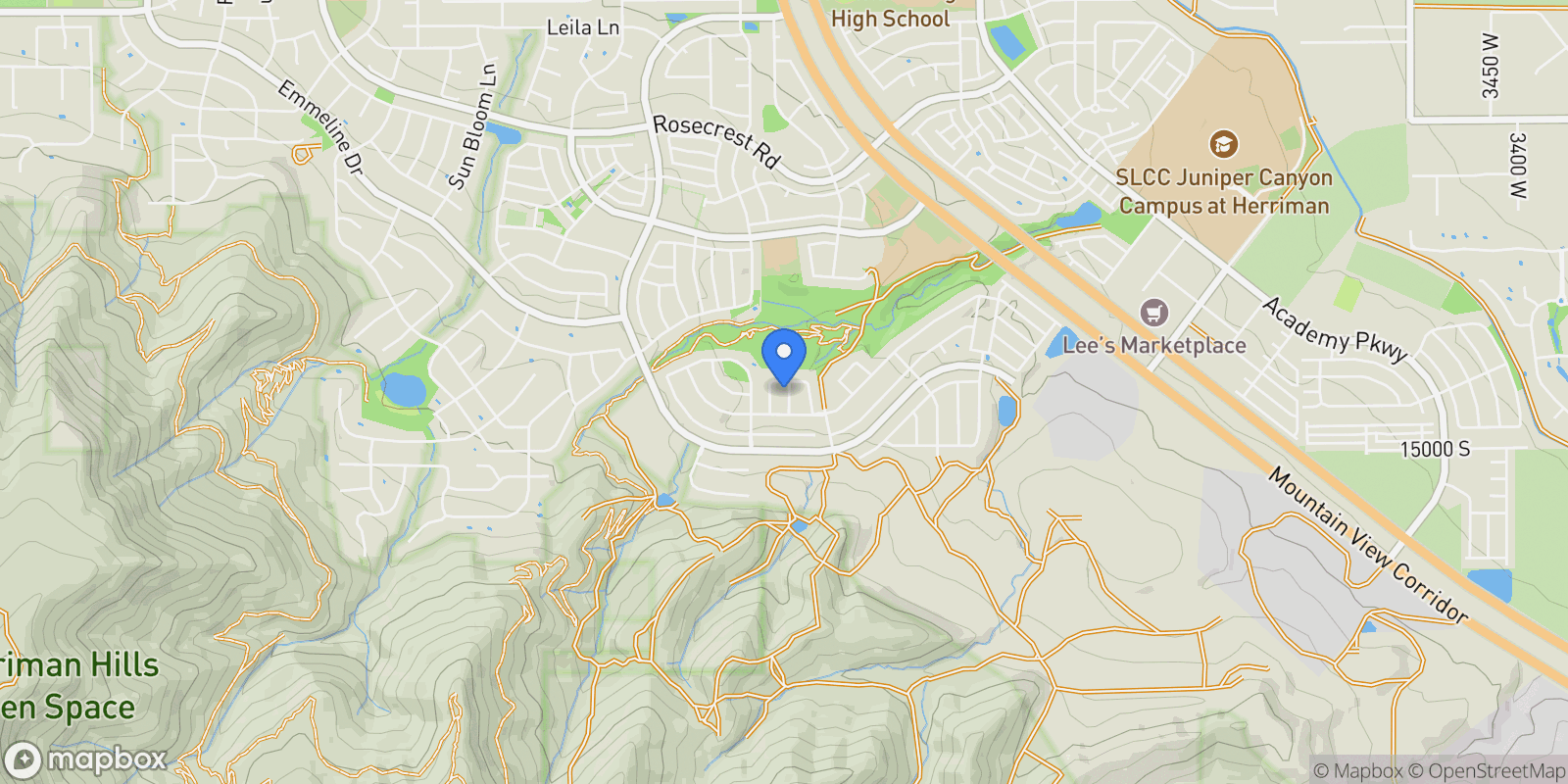 Map showing 14908 S FAWLEY LN, Riverton, Utah, United States.