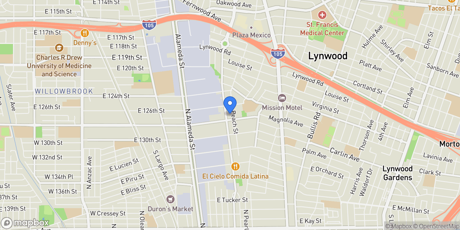 Map showing 12060 Santa Fe Avenue, 4, Lynwood, CA 90262, Lynwood, California, United States.