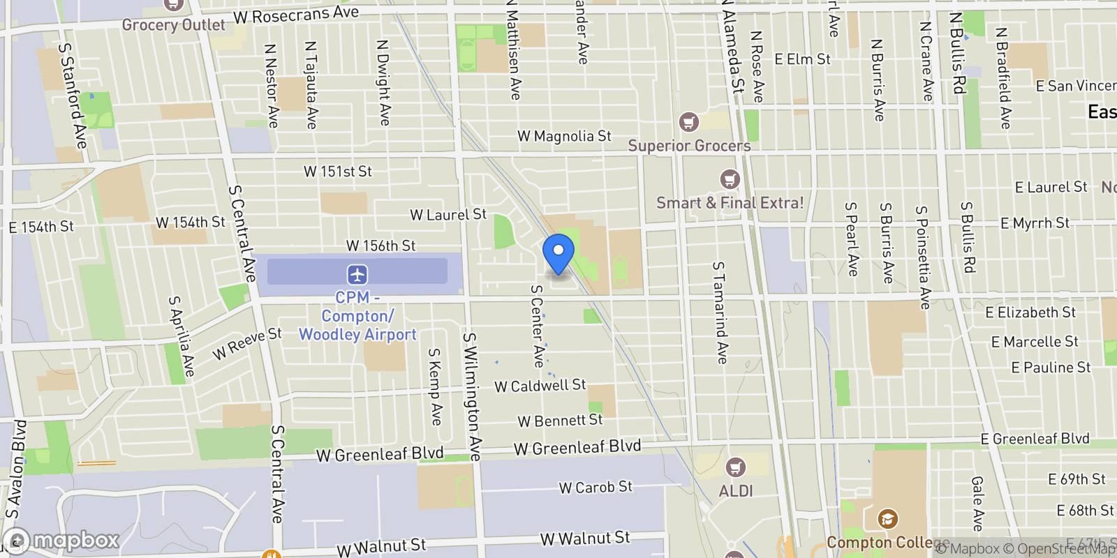 Map showing 530 W Cypress, Compton, CA 90220, Compton, California, United States.