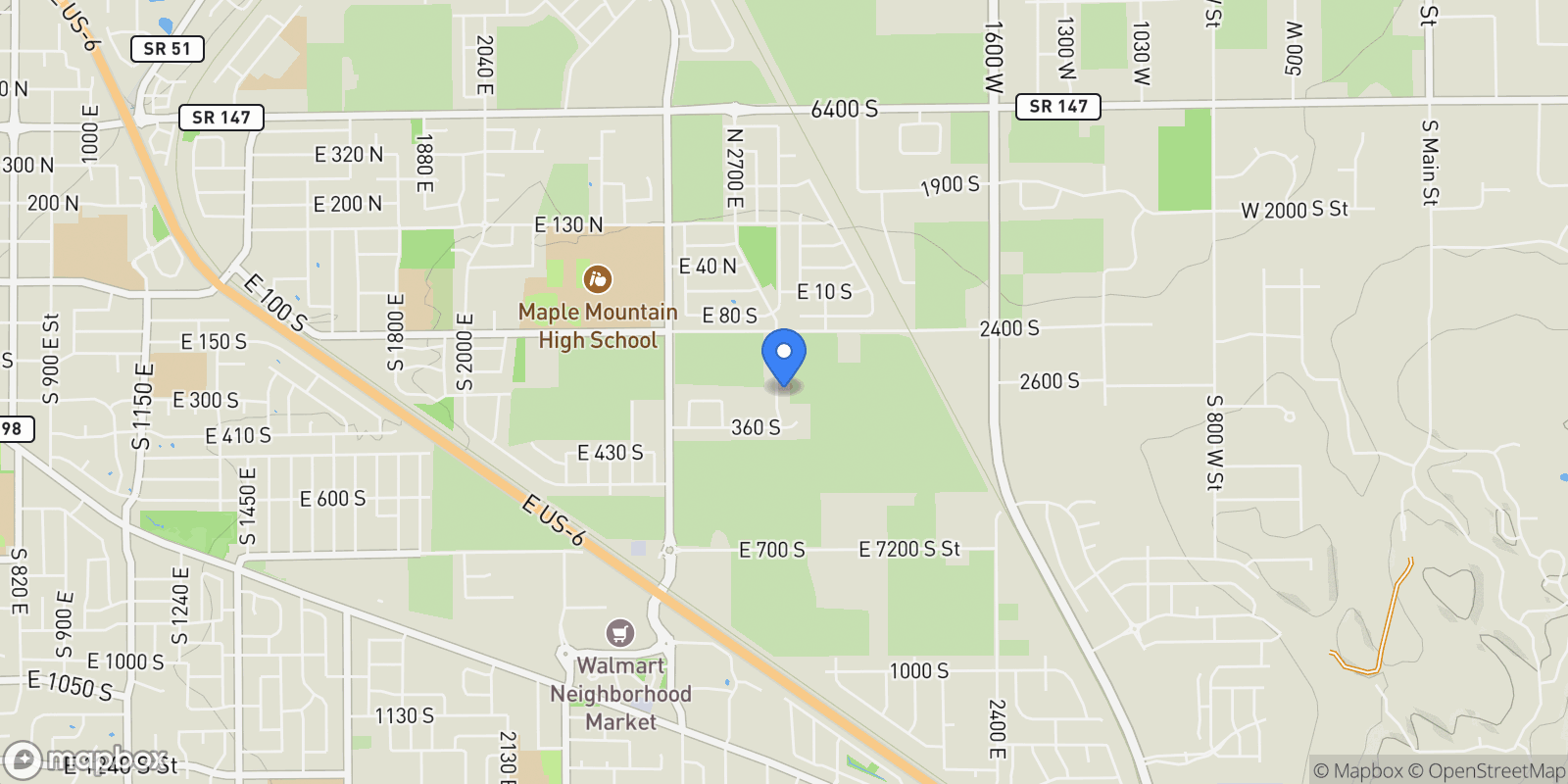 Map showing 275 S 2800 E 201, Spanish Fork, Utah, United States.