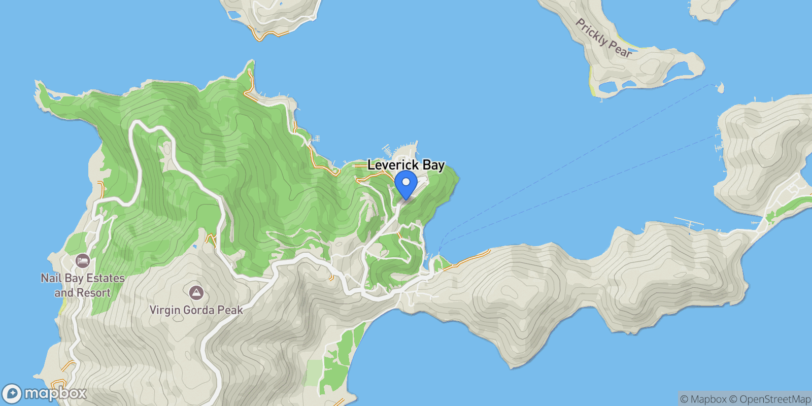 Map showing Blue Horizons - Under Contract, Virgin Gorda, Spanish Town, Virgin Gorda, British Virgin Islands.