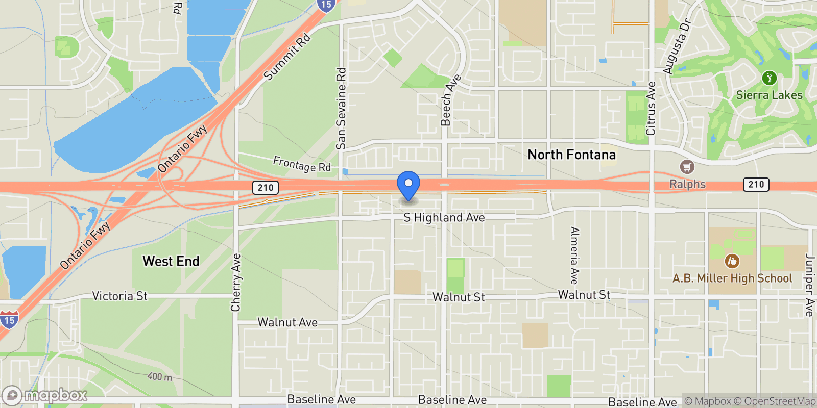 Map showing 15167 Horizon Street, 1, Fontana, CA 92336, Fontana, California, United States.