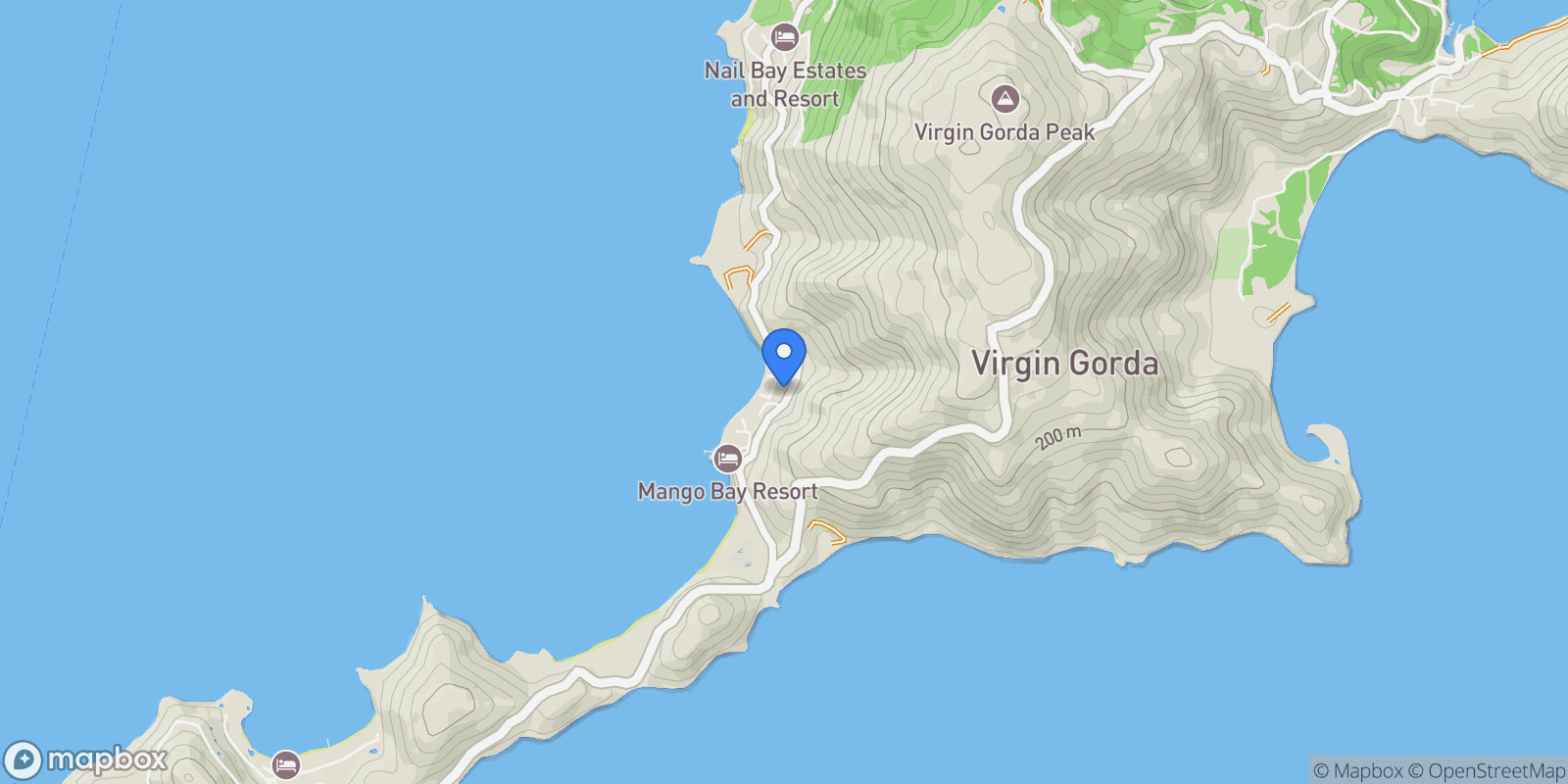 Map showing Loblolly, Virgin Gorda, Spanish Town, Virgin Gorda, British Virgin Islands.