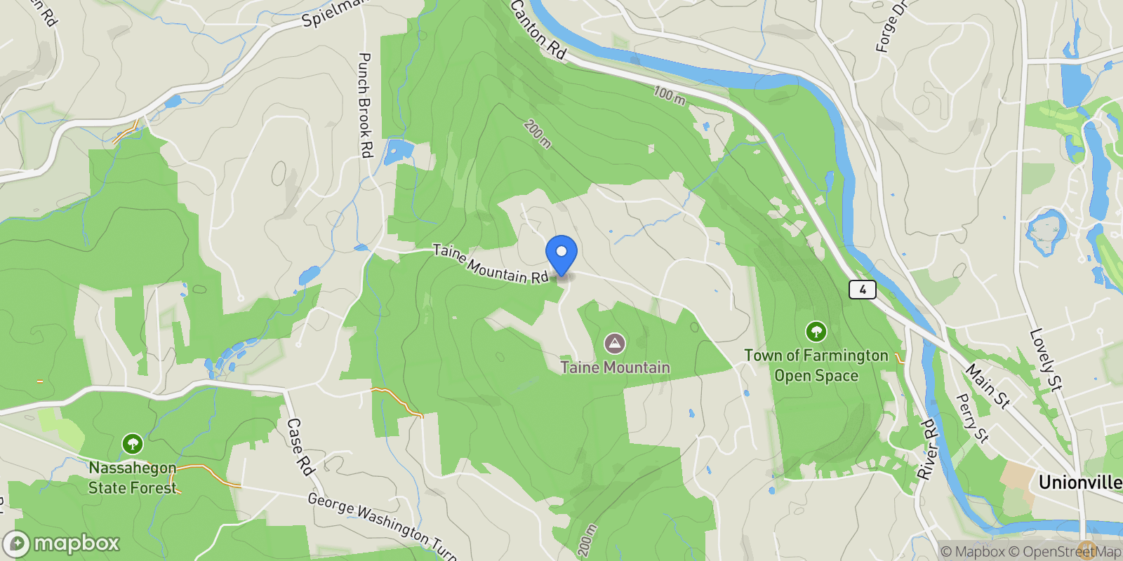 Map showing 2 Ventres Way, Burlington, Connecticut, United States.