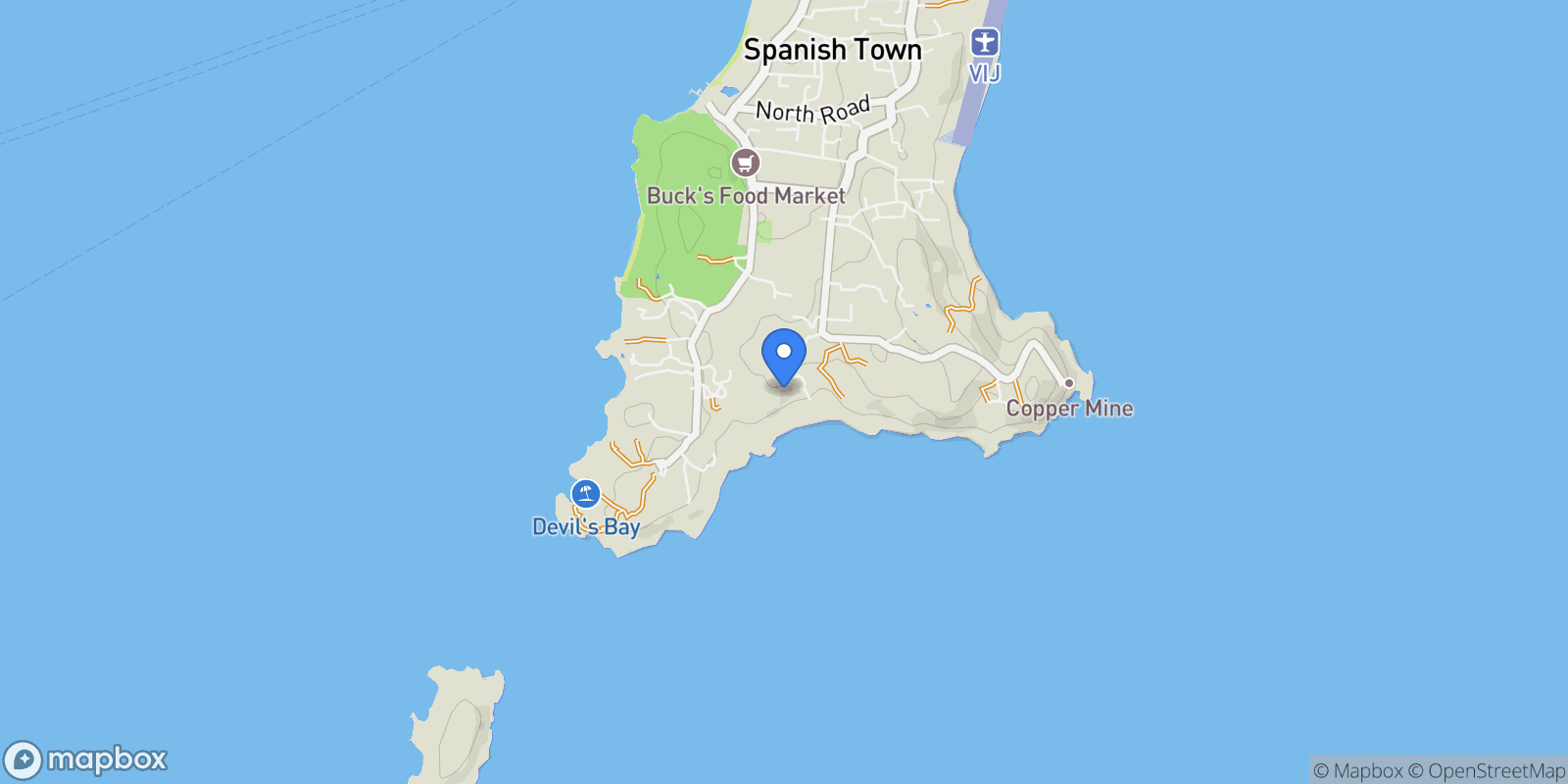 Map showing Villa Rocks and Roll PRICE REDUCTION, Virgin Gorda, Spanish Town, Virgin Gorda, British Virgin Islands.