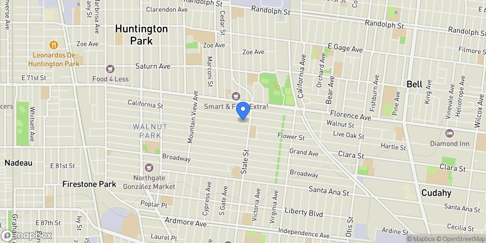 Map showing 3203 Live Oak, Huntington Park, CA 90255, Huntington Park, California, United States.