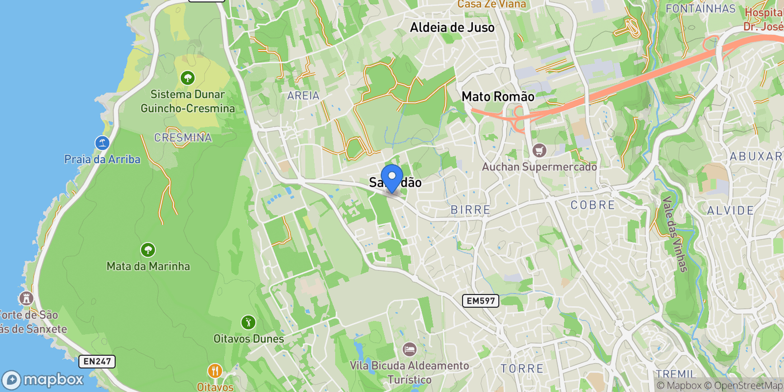 Map showing Cascais e Estoril, Lisboa, Cascais e Estoril, Lisbon, Portugal.