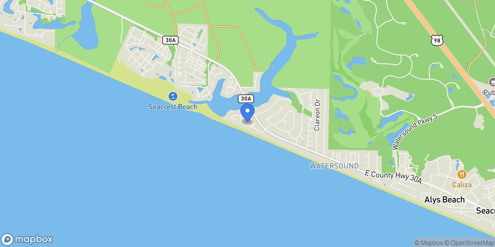 Map showing 178 Pelican Circle, Rosemary Beach, Florida, United States.