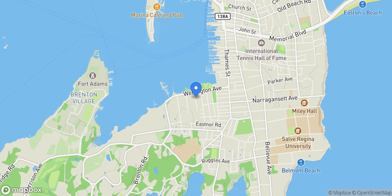 Map showing 2 Harbor View Drive, Newport, RI 02840, Newport, Rhode Island, United States.