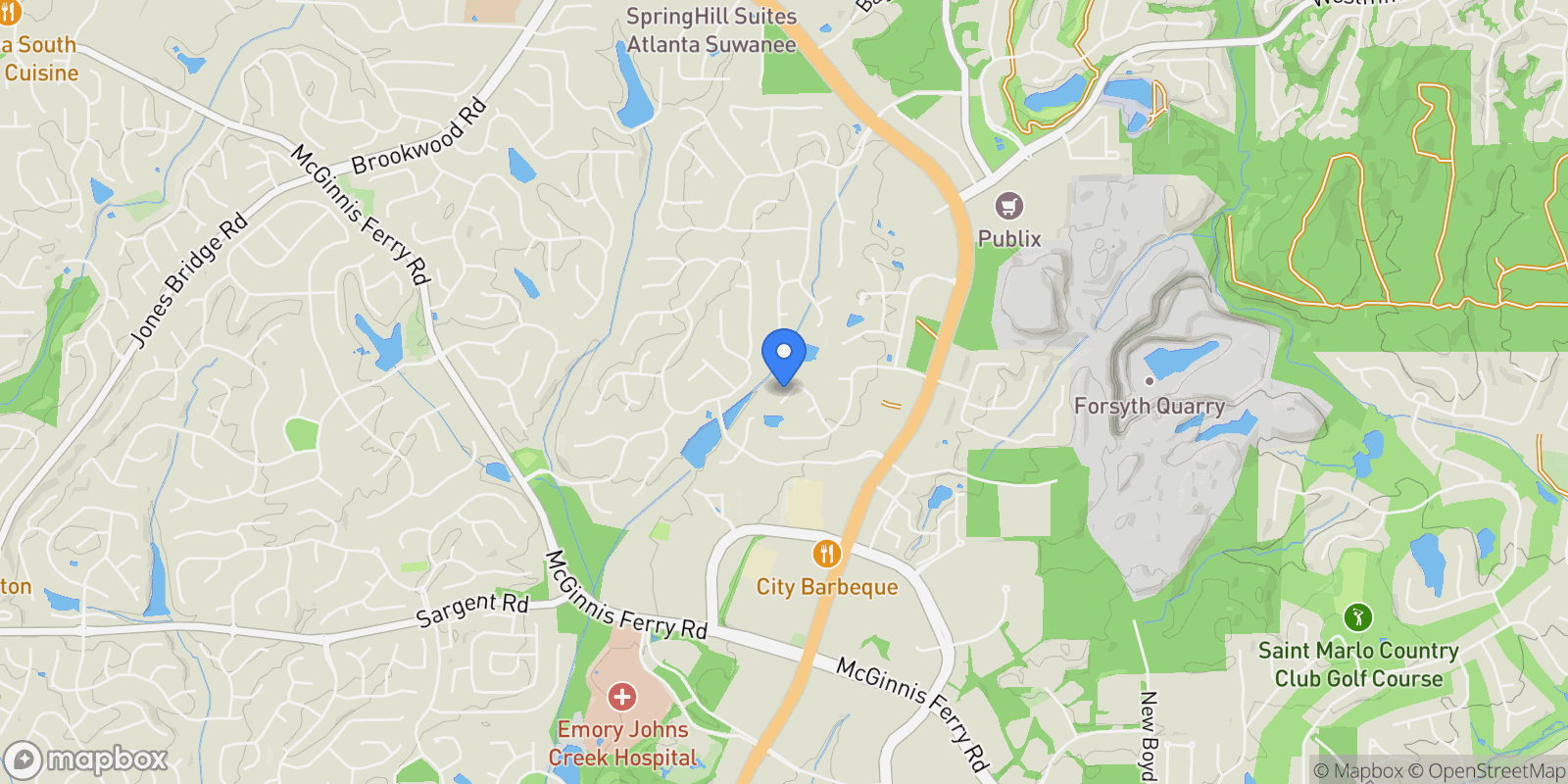 Map showing Suwanee, Georgia, United States.
