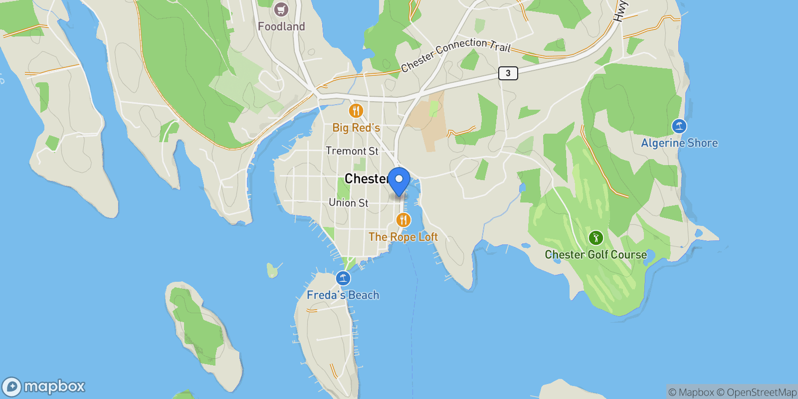 Map showing 67 Water Street, Chester, Nova Scotia, Canada.