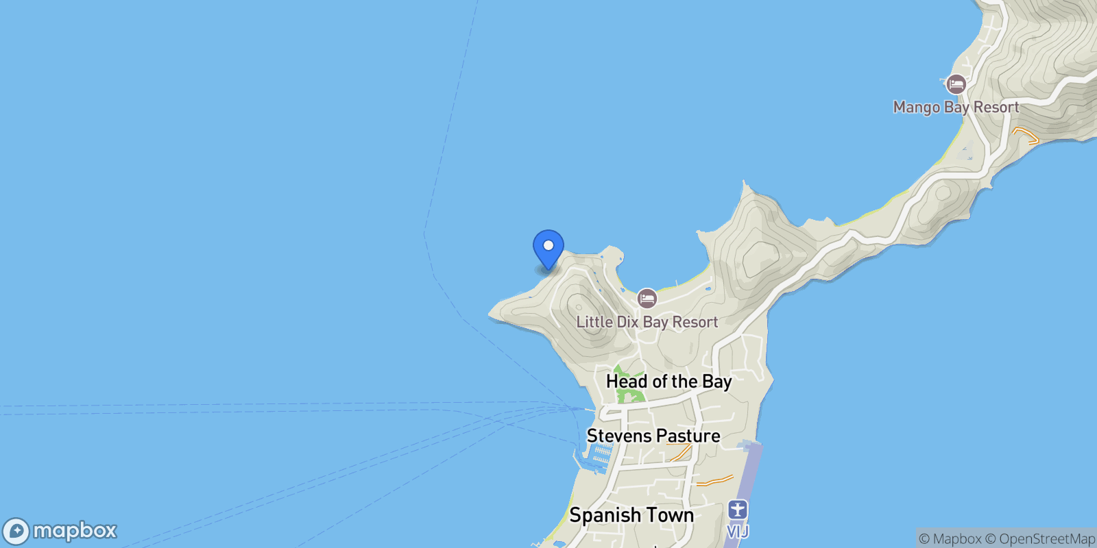 Map showing Lot 6/7 Little Dix Bay, Virgin Gorda, Spanish Town, Virgin Gorda, British Virgin Islands.