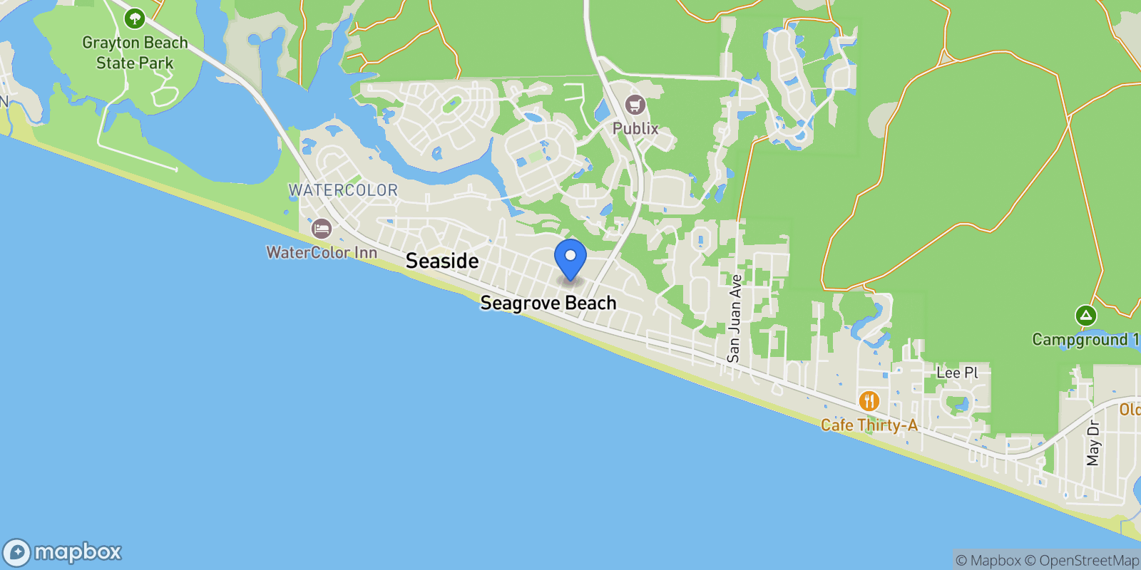 Map showing 119 Nightcap Street, Santa Rosa Beach, Florida, United States.