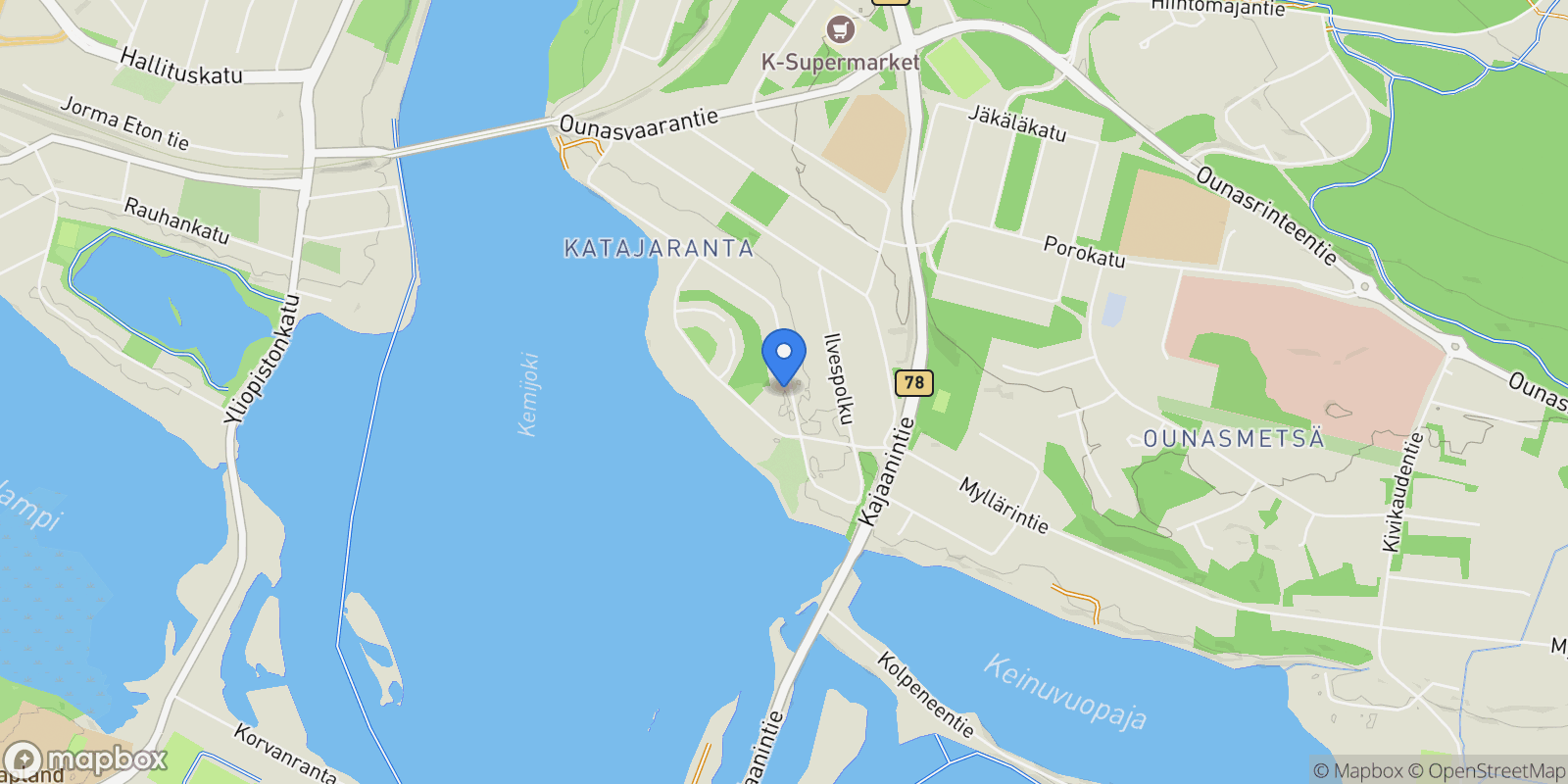 Map showing Katajaranta 22, Rovaniemi, Finland.