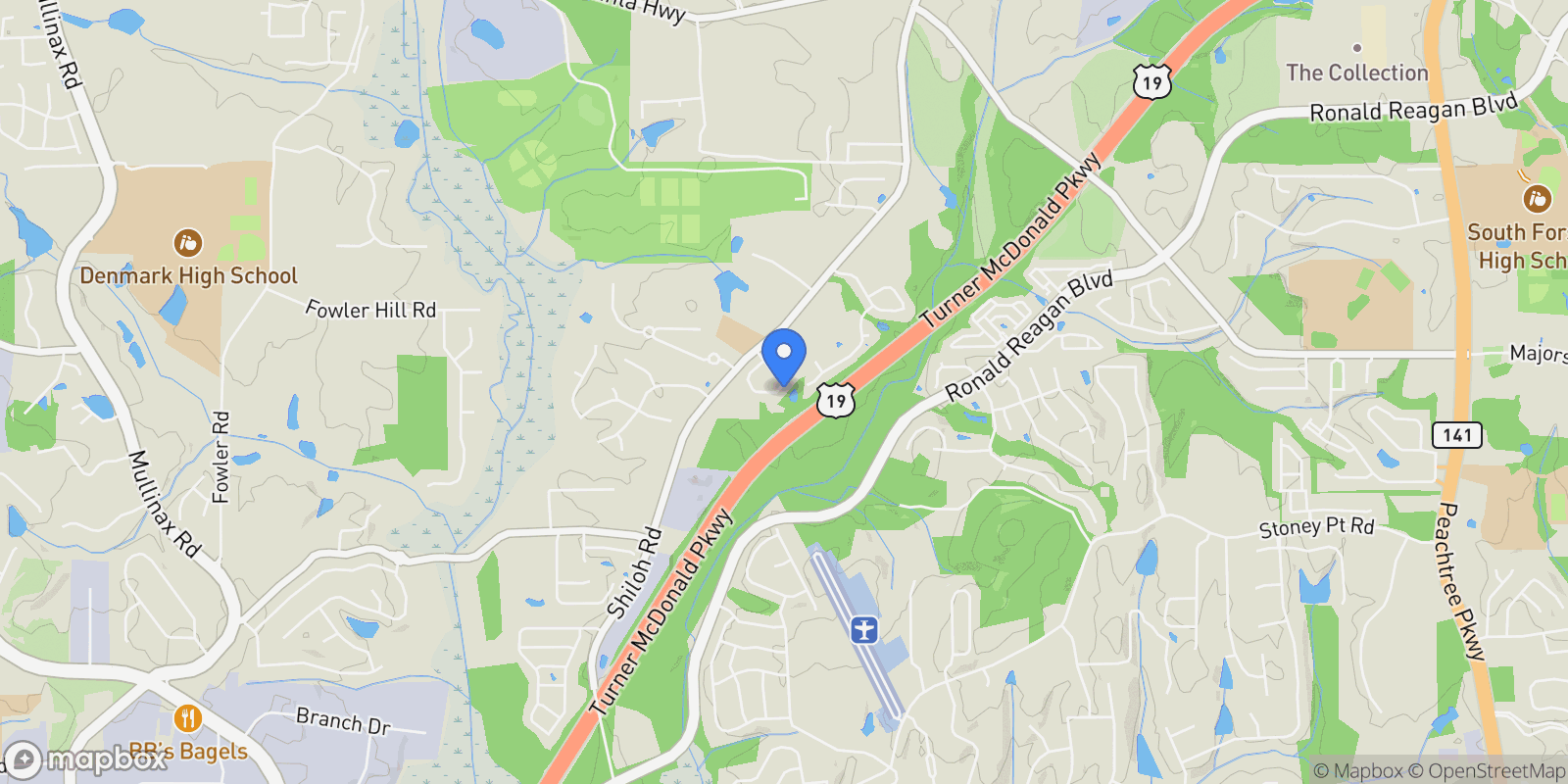 Map showing Cumming, Georgia, United States.