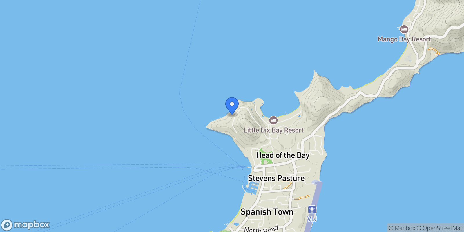 Map showing Katsura, Virgin Gorda, Spanish Town, Virgin Gorda, British Virgin Islands.