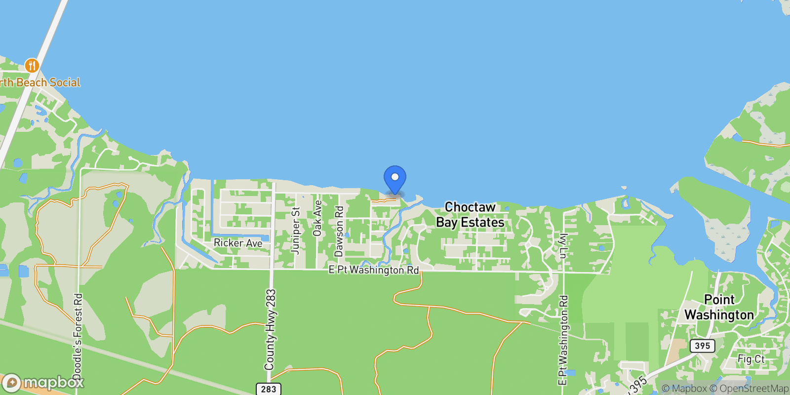 Map showing 115 Native Tree Ln, Santa Rosa Beach, Florida, United States.
