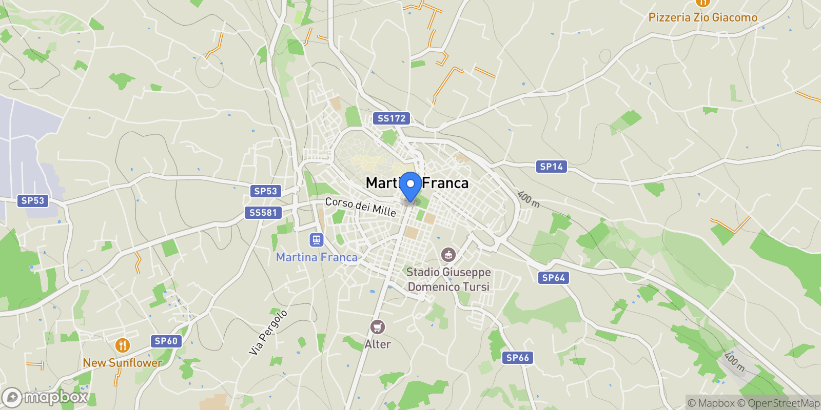 Map showing 74015 Martina Franca, Province of Taranto, Italy, Martina Franca, Apulia, Italy.
