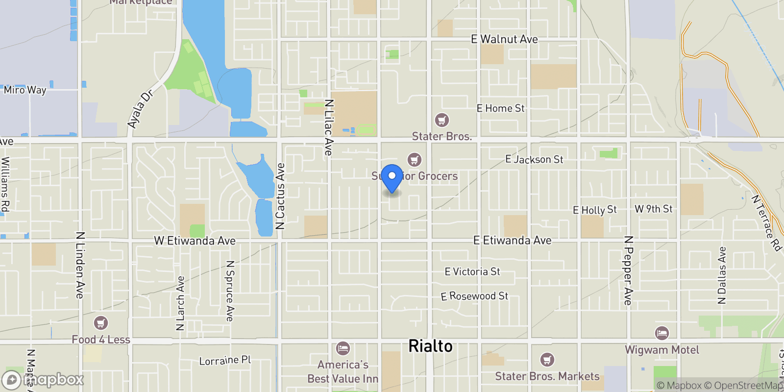 Map showing 979 N Gardena, Rialto, CA 92376, Rialto, California, United States.
