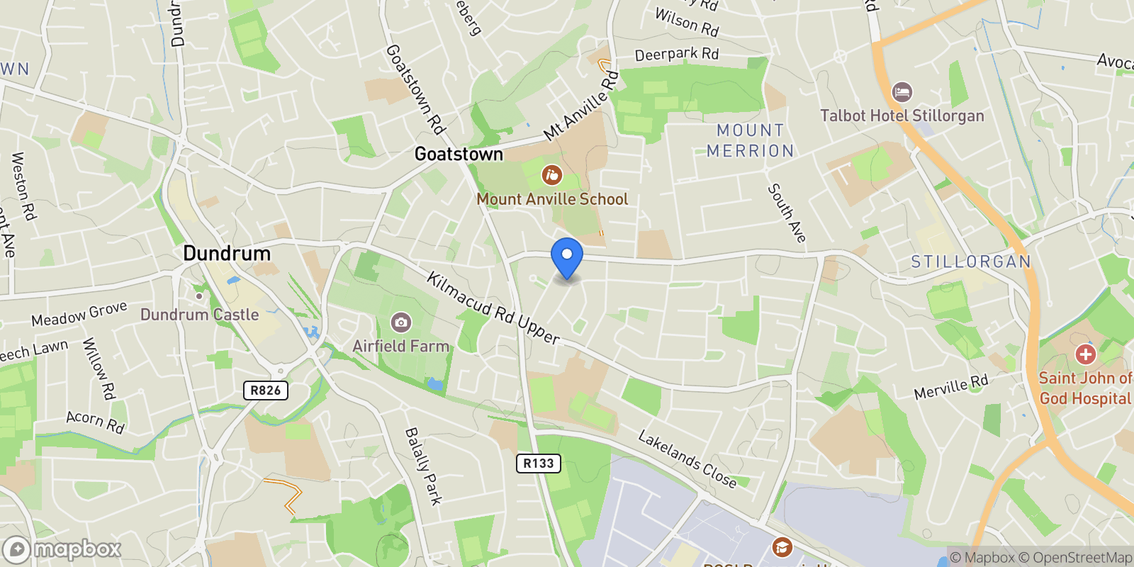 Map showing Woodley Park House, Co Dublin, D14 W9V3, Dublin, County Dublin, Ireland.